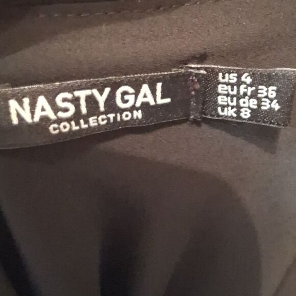 Nasty Gal Elegant Black Mini Slip Dress Size 4 - Picture 11 of 11